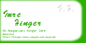 imre hinger business card